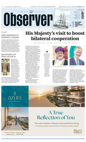 Cover of Oman Daily Observer