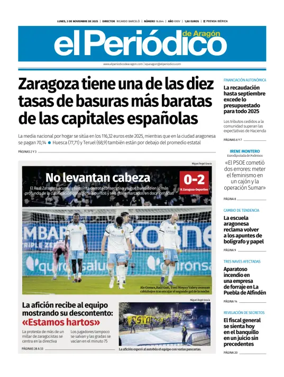 Cover of El Periódico Aragón