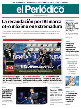 Cover of El Periódico Extremadura