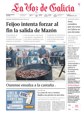 Cover of La Voz de Galicia (Ourense)