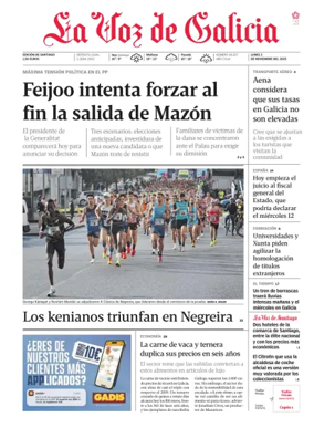 Cover of La Voz de Galicia (Santiago)