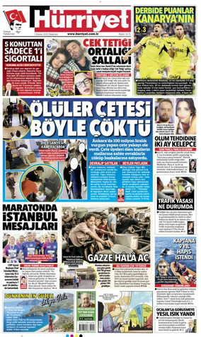 Cover of Hurriyet Print Edition