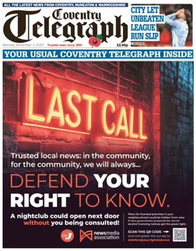 Cover of Coventry Telegraph