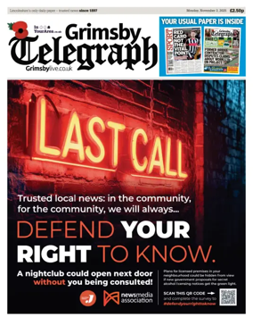 Cover of Grimsby Telegraph