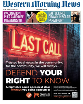 Cover of Western Morning News