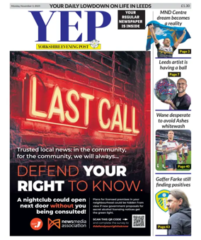 Cover of Yorkshire Evening Post