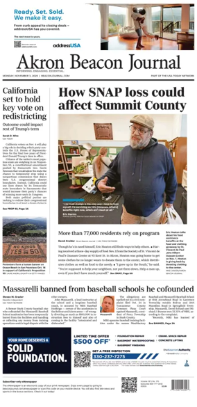 Cover of Akron Beacon Journal