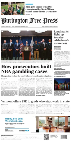 Cover of Burlington Free Press