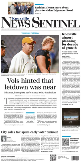 Cover of Knoxville News Sentinel