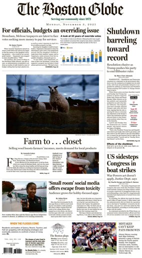 Cover of The Boston Globe
