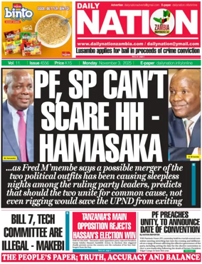 Cover of Daily Nation Newspaper