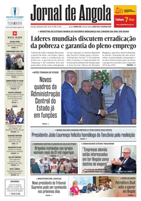 Cover of Jornal de Angola