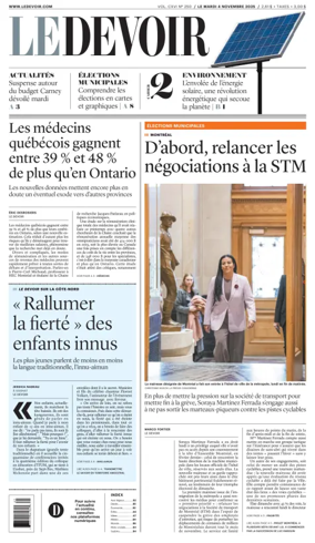 Cover of Le Devoir