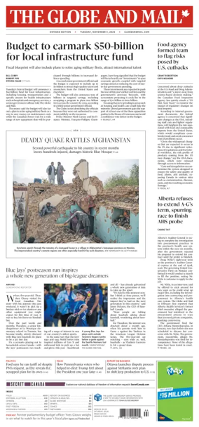 Cover of The Globe and Mail Metro (Ontario Edition)