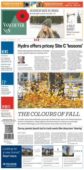 Cover of Vancouver Sun