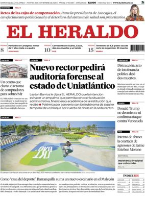 Cover of El Heraldo (Colombia)