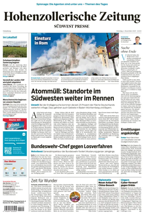 Cover of Hohenzollerische Zeitung