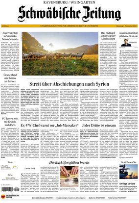 Cover of Schwaebische Zeitung (Ravensburg / Weingarten)