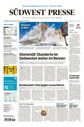 Cover of Südwest Presse (Ulm)