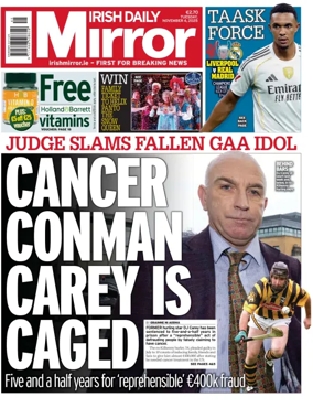 Cover of Irish Daily Mirror