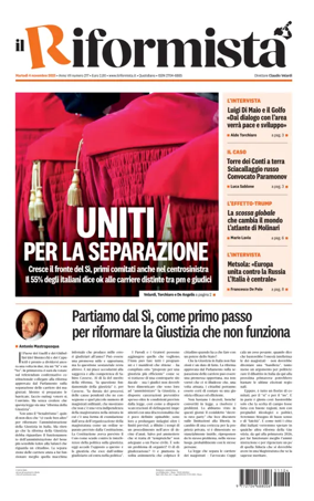 Cover of Il Riformista (Italy)
