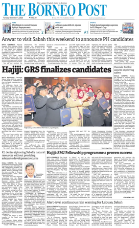 Cover of The Borneo Post (Sabah)