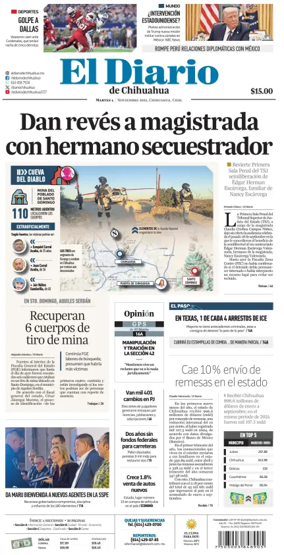 Cover of El Diario de Chihuahua