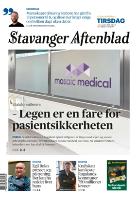 Cover of Stavanger Aftenblad