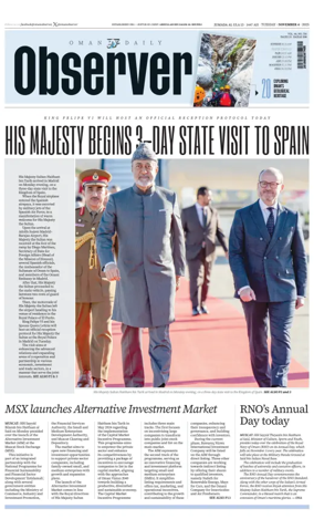 Cover of Oman Daily Observer