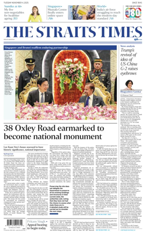 Cover of The Straits Times