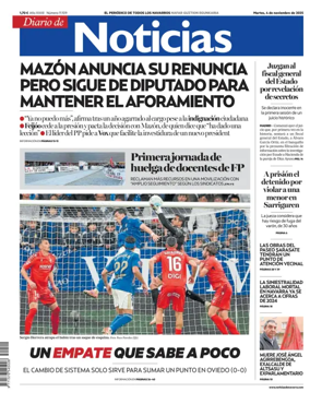 Cover of Diario de Noticias (Spain)