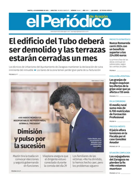 Cover of El Periódico Aragón