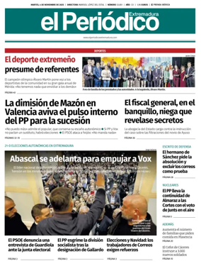 Cover of El Periódico Extremadura