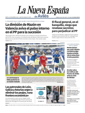 Cover of La Nueva España (Avilés)