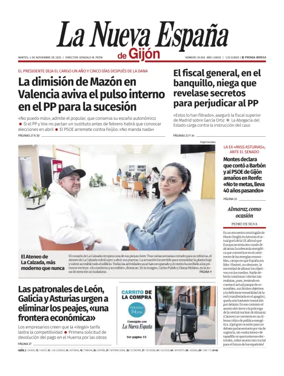 Cover of La Nueva España (Gijón)