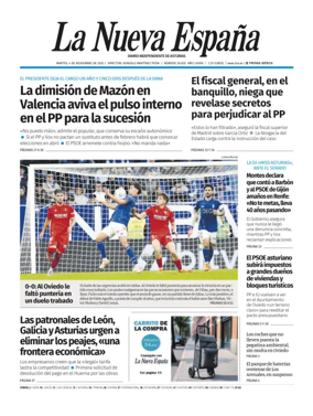 Cover of La Nueva España (Oviedo)