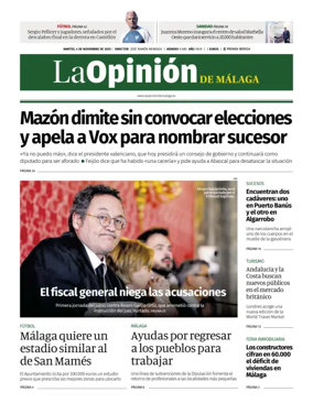 Cover of La Opinión de Málaga