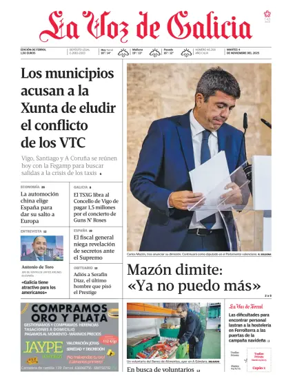 Cover of La Voz de Galicia (Ferrol)