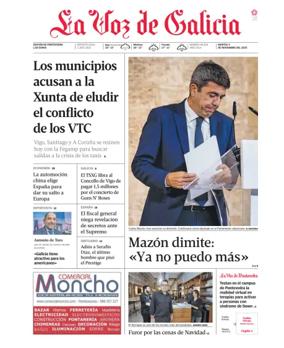 Cover of La Voz de Galicia (Pontevedra)