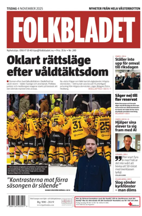 Cover of Folkbladet Västerbotten