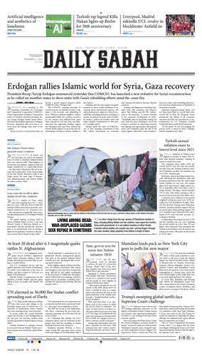 Cover of Daily Sabah (Turkey)