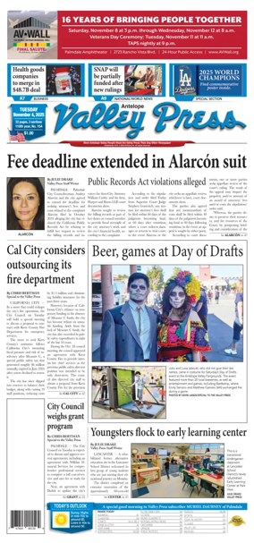 Cover of Antelope Valley Press