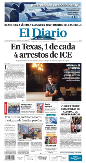 Cover of El Diario de El Paso