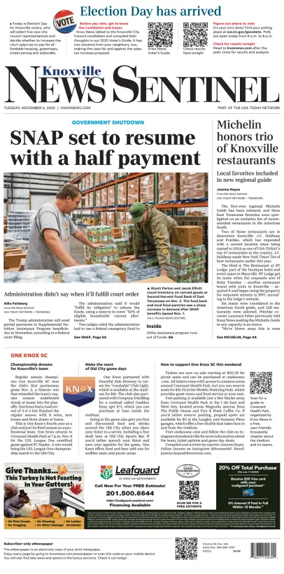 Cover of Knoxville News Sentinel