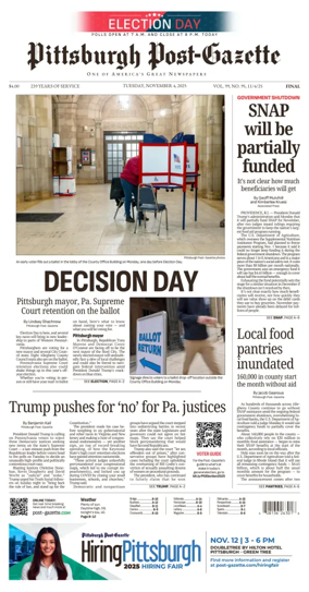 Cover of Pittsburgh Post-Gazette