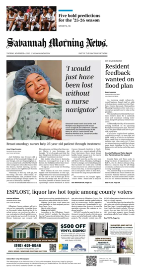 Cover of Savannah Morning News