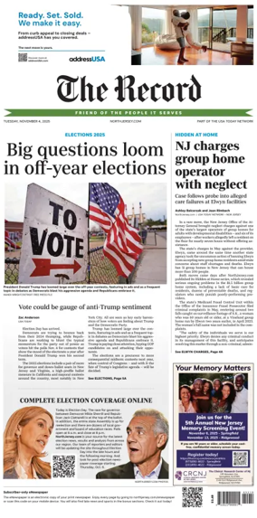 Cover of The Bergen Record