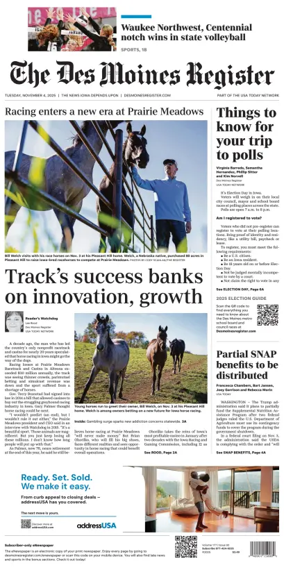 Cover of The Des Moines Register