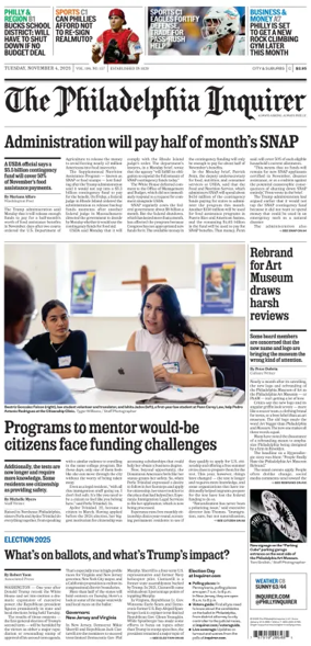 Cover of The Philadelphia Inquirer (South Jersey edition)