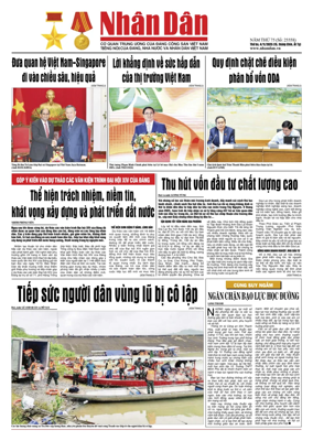 Cover of Nhan Dan newspaper